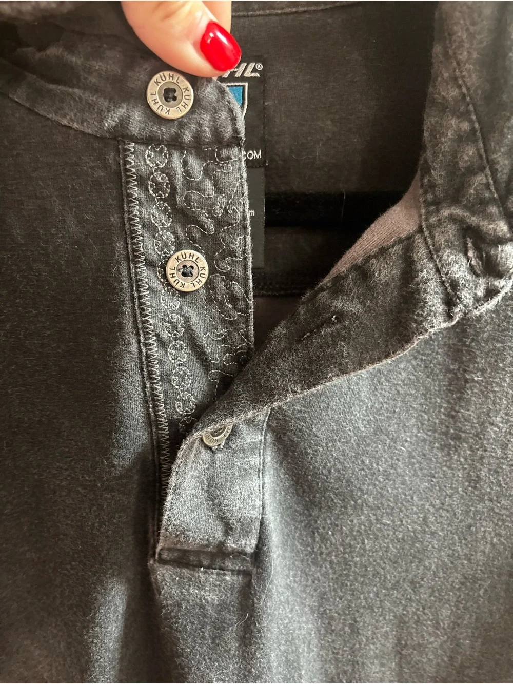 Men's Kuhl charcoal distressed short sleeve shirt XXL